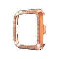 For Fitbit versa / versa lite PC Double-Row Diamond-Encrusted Protective Shell(Rose Gold)