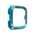 For Fitbit versa / versa lite PC Double-Row Diamond-Encrusted Protective Shell(Rock Teal)