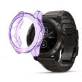 Suitable for Garmin Fenix 5 & 5 Plus transparent TPU Silica Gel Watch Case(Transparent purple)