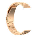 For Huami GTS/Galaxy Watch 42/40/44 20mm 3-Beads Stainless Steel Watch Band(Rose Gold)