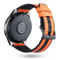 22mm For Huawei Watch GT2e / GT2 46mm Silicone Skin Carbon Fiber Watch Band(Orange)