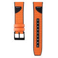 22mm For Huawei Watch GT2e / GT2 46mm Silicone Skin Carbon Fiber Watch Band(Orange)