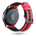 22mm For Huawei Watch GT2e / GT2 46mm Silicone Skin Carbon Fiber Watch Band(Red)