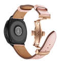 22mm For Huawei Watch GT2e / GT2 46mm Leather Butterfly Buckle Strap Rose Gold Buckle(Pink)