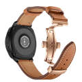 22mm For Huawei Watch GT2e / GT2 46mm Leather Butterfly Buckle Strap Rose Gold Buckle(Brown)