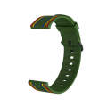 22mm For Huawei Watch GT2e / GT / GT2 46MM Striped Silicone Watch Band(Army Green)