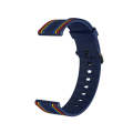 22mm For Huawei Watch GT2e / GT / GT2 46MM Striped Silicone Watch Band(Blue Color)