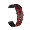 22mm For Huawei Watch GT2e / GT / GT2 46MM Striped Silicone Watch Band(Black Red)