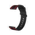 22mm For Huawei Watch GT2e / GT / GT2 46MM Striped Silicone Watch Band(Black Red)
