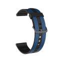 22mm For Huawei Watch GT2e / GT / GT2 46MM Striped Silicone Watch Band(Black Blue)