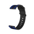 22mm For Huawei Watch GT2e / GT / GT2 46MM Striped Silicone Watch Band(Black Blue)