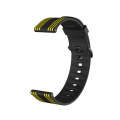 22mm For Huawei Watch GT2e / GT / GT2 46MM Striped Silicone Watch Band(Black Yellow)