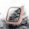 For Fitbit Versa 2 Fuel injection Frosted PC Shell + Tempered Glass Film(Pink)