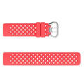 For Fitbit Charge 3 / 4 Hollow Square Silicone Watch Band Wristband(Red)