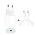 2 in 1 PD 20W Single USB-C / Type-C Port Travel Charger + 3A PD3.0 USB-C / Type-C to 8 Pin Fast C...