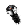 YSY-310QC18W QC3.0 Dual Port USB Car Charger + 3A USB to 8 Pin Data Cable, Cable Length: 1m(Black)