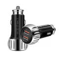 YSY-310QC18W QC3.0 Dual Port USB Car Charger + 3A USB to Micro USB Data Cable, Cable Length: 1m(B...