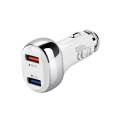 YSY-312 2 in 1 18W Portable QC3.0 Dual USB Car Charger + 1m 3A USB to Micro USB Data Cable Set(Wh...