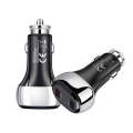 YSY-312 2 in 1 18W Portable QC3.0 Dual USB Car Charger + 1m 3A USB to 8 Pin Data Cable Set(Black)