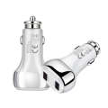 YSY-312 2 in 1 18W Portable QC3.0 Dual USB Car Charger + 1m 3A USB to 8 Pin Data Cable Set(White)