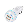 YSY-349 QC3.0 Dual USB Port Car Charger + 1m 3A USB to Micro USB Data Cable(White)