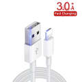 YSY-349 QC3.0 Dual Port USB Car Charger + 3A USB to 8 Pin Data Cable, Length: 1m(White)