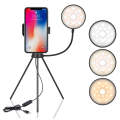 NS-08 Makeup Live Selfie Fill Ring Light Photography LED Dimmable Ring Lamp with Phone Tripod Sta...