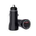 P21 Portable PD 20W + QC3.0 18W Dual Ports Fast Car Charger with USB to Type-C Cable Kit(Black)
