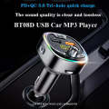BT08D FM Transmitter Hands-free Car Kit MP3 Audio Player with QC3.0 + PD18W 5A Auto Fast Charger ...