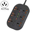 T21 PD3.0 + QC3.0 Multi-Hole Socket Plug 3000W High Power Socket, AU Plug(Black)