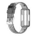 For Fitbit inspire 2 Transparent Silicone Integrated Watch Band(Transparent Black)