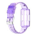 For Fitbit inspire 2 Transparent Silicone Integrated Watch Band(Transparent Purple)