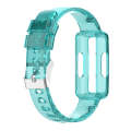 For Fitbit Ace 3 Transparent Silicone Integrated Watch Band(Transparent Blue)