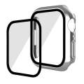 For Apple Watch Series 8 / 7 41mm ENKAY Hat-Prince 2 in 1 PC Frame + 9H Tempered Glass Case(Silver)
