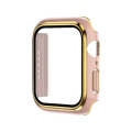 Electroplating Two-color PC+Tempered Film Watch Case For Apple Watch Series 3/2/1 42mm(Pink+Gold)