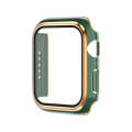 Electroplating Two-color PC+Tempered Film Watch Case For Apple Watch Series 6/5/4/SE 40mm(Green+R...