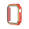 Electroplating Two-color PC+Tempered Film Watch Case For Apple Watch Series 6/5/4/SE 40mm(Red+Gold)
