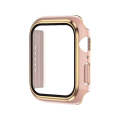 Electroplating Two-color PC+Tempered Film Watch Case For Apple Watch Series 6/5/4/SE 40mm(Pink+Ro...