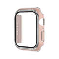Electroplating Two-color PC+Tempered Film Watch Case For Apple Watch Series 3/2/1 38mm(Pink+Silver)