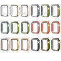 Electroplating Two-color PC+Tempered Film Watch Case For Apple Watch Series 3/2/1 38mm(Green+Silver)