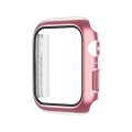 Electroplating Monochrome PC+Tempered Film Watch Case For Apple Watch Series 3/2/1 38mm(Pink)