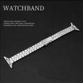 Half-Round Three-Bead Metal Watch Band For Apple Watch Series 9&8&7 41mm / SE 3&SE 2&6&SE&5&4 40m...