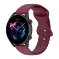For Huawei Watch 3 22mm Solid Color Silicone Watch Band(Burgundy)