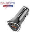 TE-P23 38W PD 20W USB-C / Type-C + QC3. 0 USB Triangle Car Charger + USB to Micro USB Data Cable,...