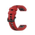 For Garmin Tactix 7 26mm Silicone Sports Two-Color Watch Band(Red+Black)