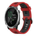 For Garmin Forerunner 645 Music 20mm Vertical Pattern Two-Color Silicone Watch Band(Red+Black)