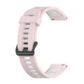 For Garmin Move Sport 20mm Vertical Pattern Two-Color Silicone Watch Band(Pink+White)
