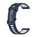 For Garmin Move Sport 20mm Vertical Pattern Two-Color Silicone Watch Band(Dark Blue+White)