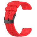 For Suunto 9 24mm Football Pattern Silicone Solid Color Watch Band(Red)