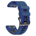 For Garmin Fenix 7X 26mm Silicone Sports Two-Color Watch Band(Midnight Blue+Black)